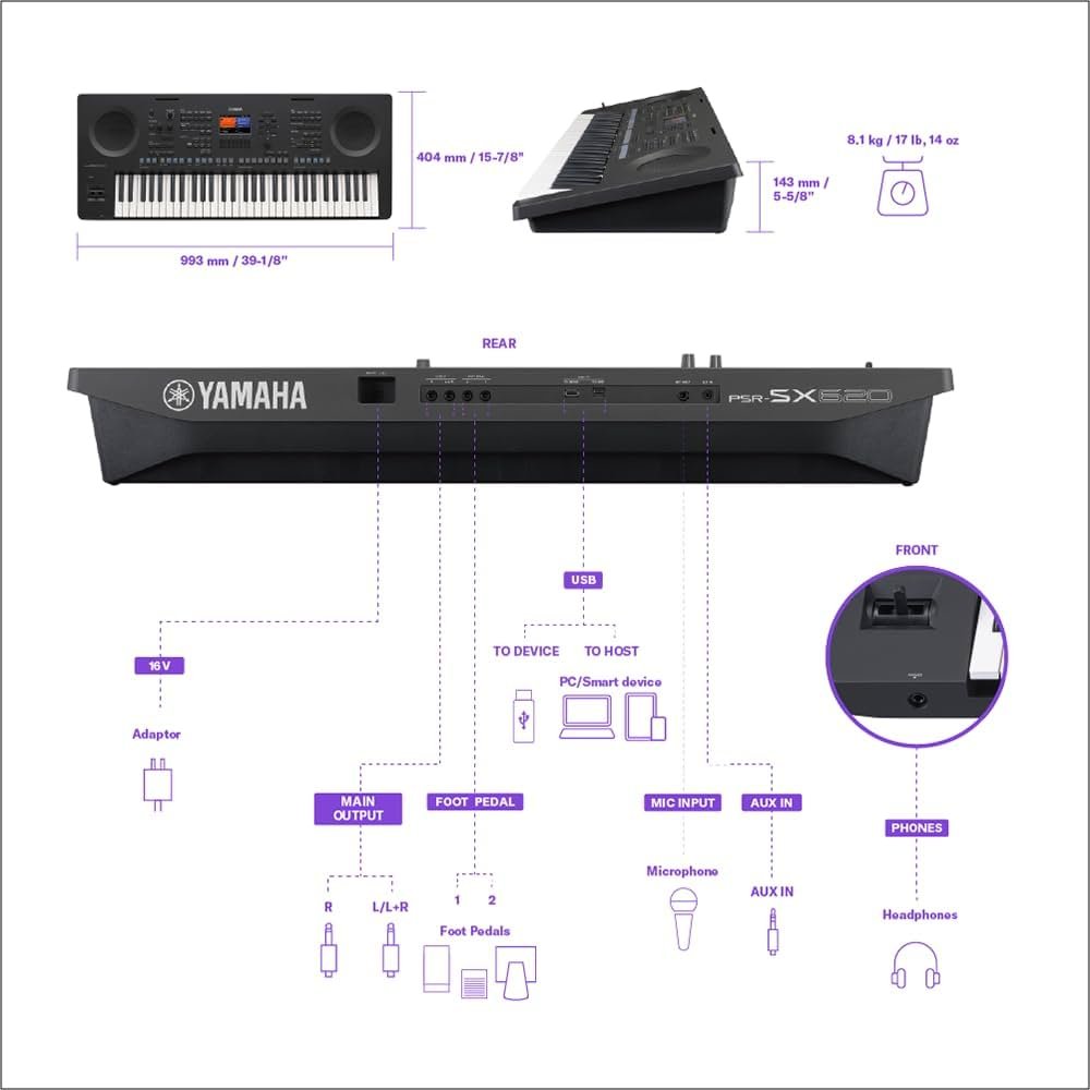 Yamaha PSR SX 620 Digital Professional 61-key keyboard 